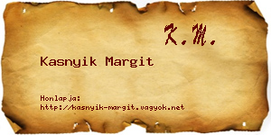 Kasnyik Margit névjegykártya